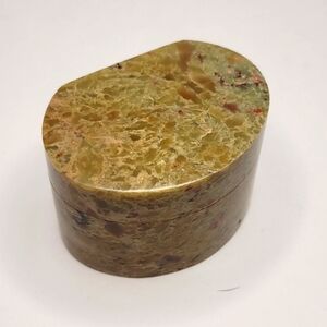 Marbled Stone Vintage Hinged Trinket Keepsake Box Excellent